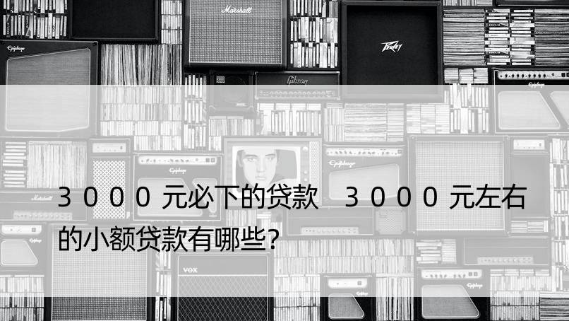 3000元必下的贷款 3000元左右的小额贷款有哪些？