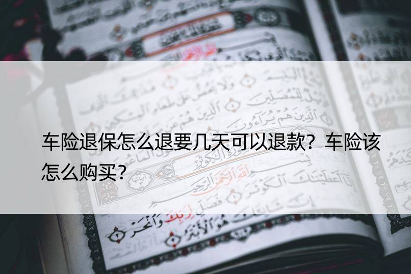 车险退保怎么退要几天可以退款？车险该怎么购买？