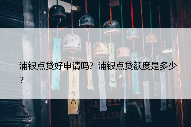 浦银点贷好申请吗?浦银点贷额度是多少？