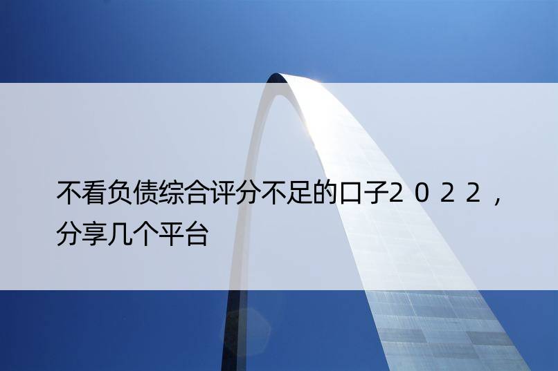 不看负债综合评分不足的口子2022，分享几个平台