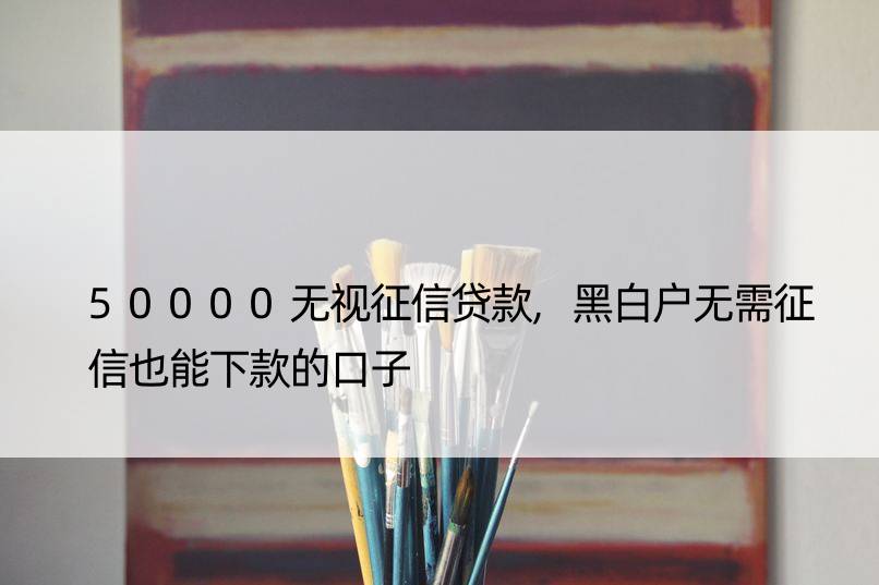 50000无视征信贷款,黑白户无需征信也能下款的口子