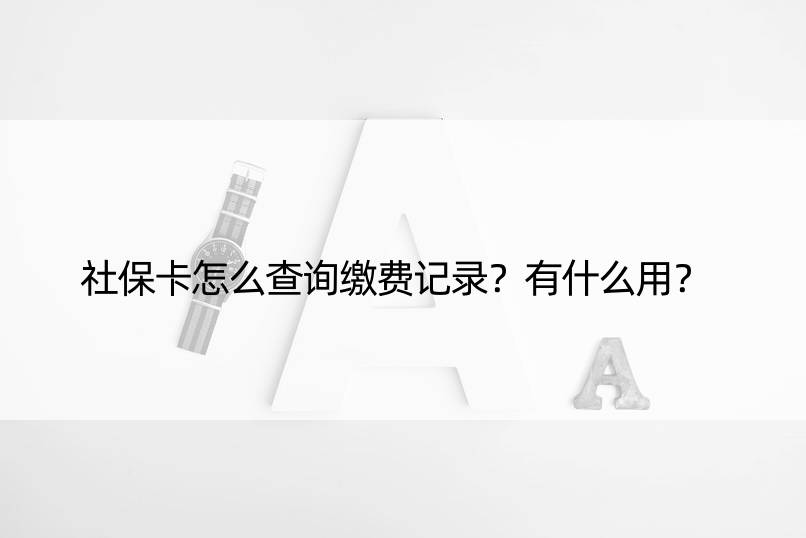 社保卡怎么查询缴费记录？有什么用？