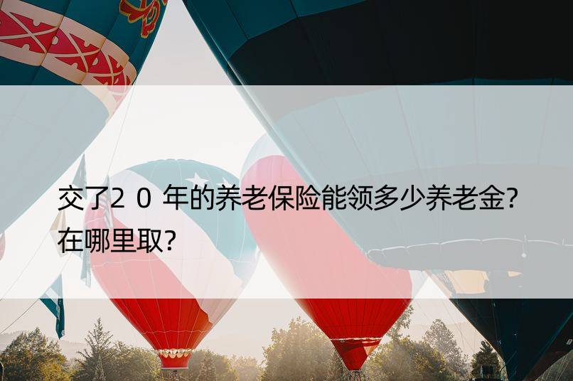 交了20年的养老保险能领多少养老金？在哪里取？