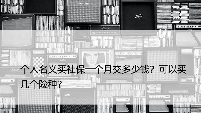 个人名义买社保一个月交多少钱？可以买几个险种？