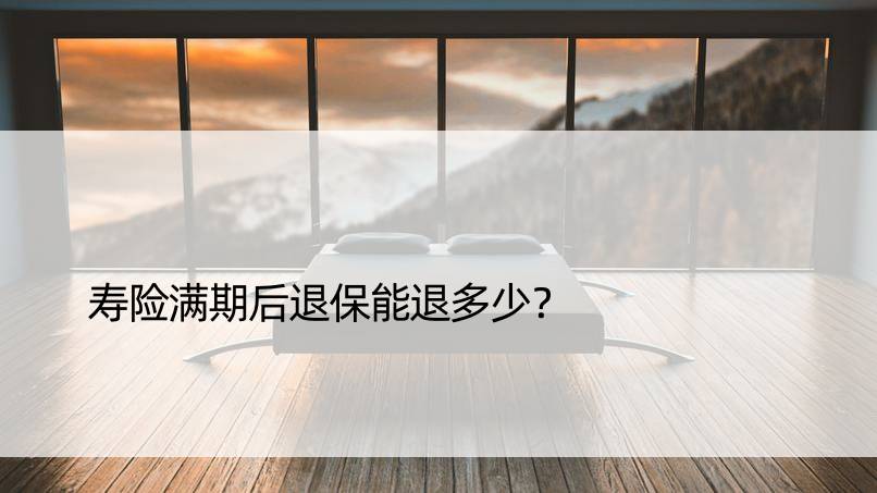 寿险满期后退保能退多少？