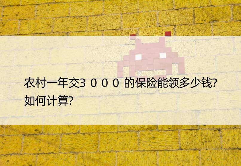 农村一年交3000的保险能领多少钱?如何计算?