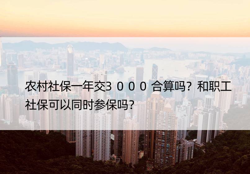 农村社保一年交3000合算吗？和职工社保可以同时参保吗？