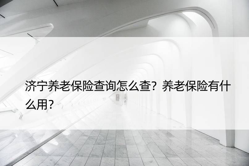 济宁养老保险查询怎么查？养老保险有什么用？