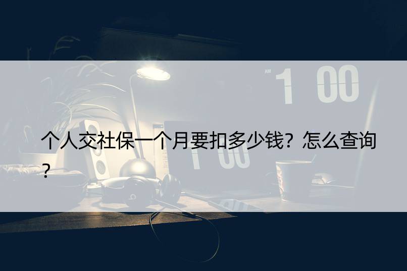 个人交社保一个月要扣多少钱？怎么查询？