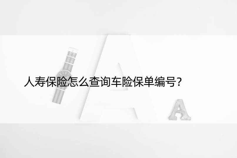 人寿保险怎么查询车险保单编号？