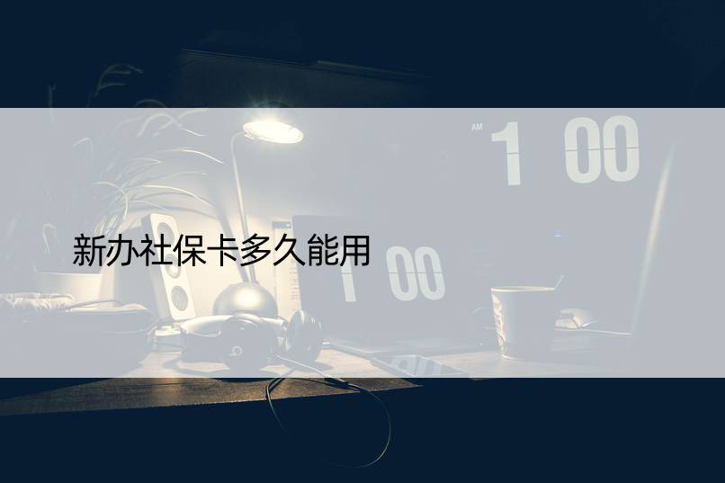 新办社保卡多久能用