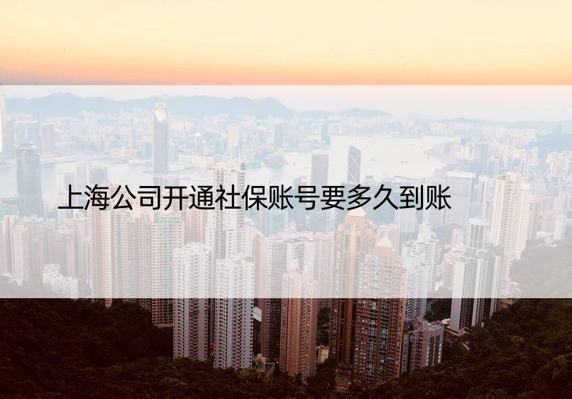 上海公司开通社保账号要多久到账