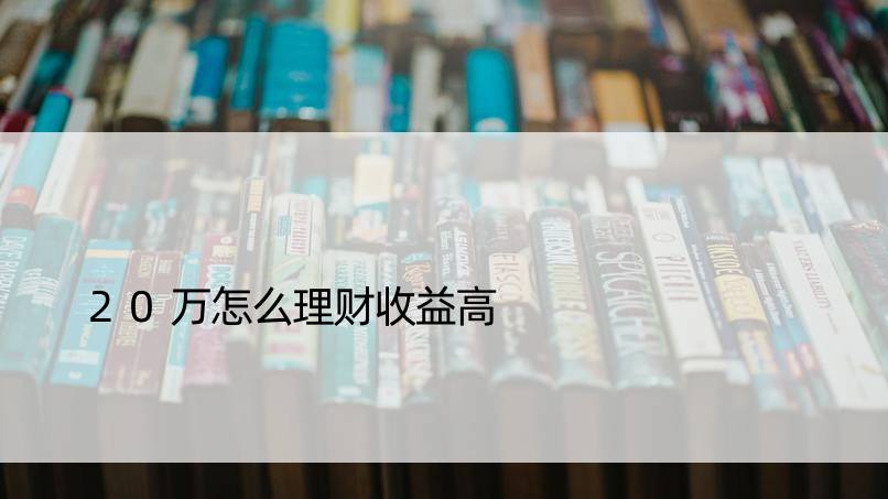 20万怎么理财收益高