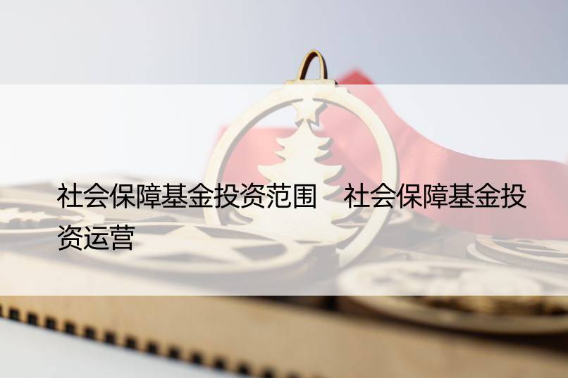 社会保障基金投资范围 社会保障基金投资运营