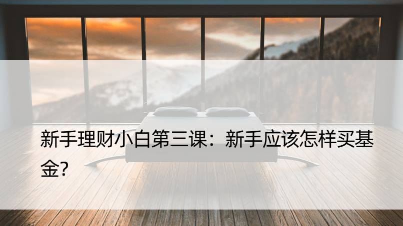 新手理财小白第三课：新手应该怎样买基金？