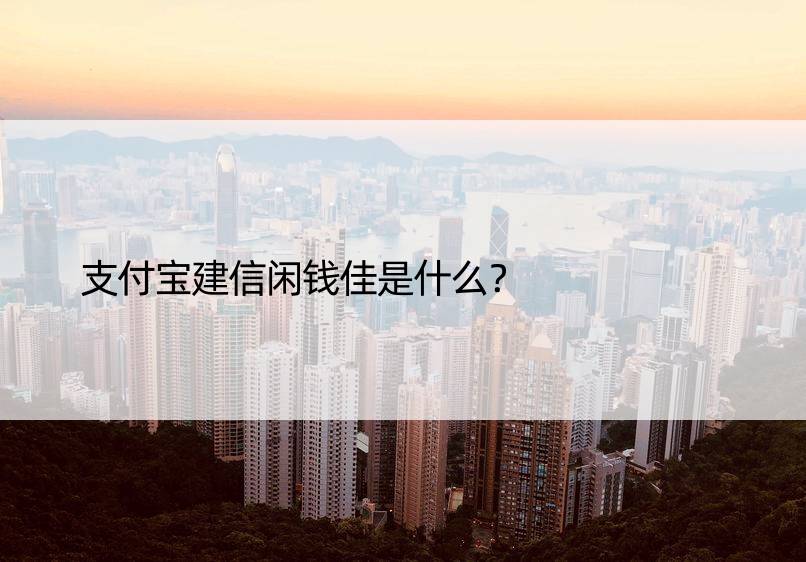 支付宝建信闲钱佳是什么？