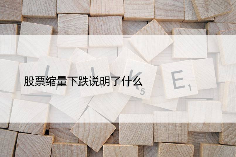 股票缩量下跌说明了什么