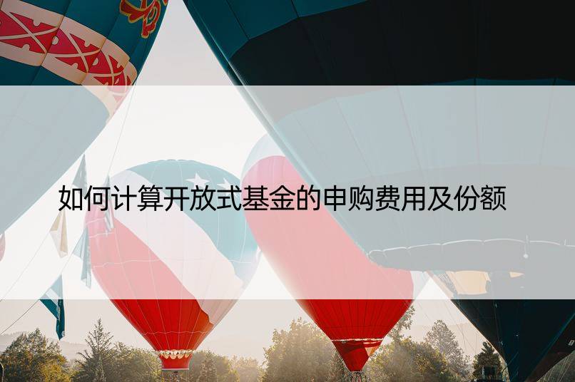 如何计算开放式基金的申购费用及份额