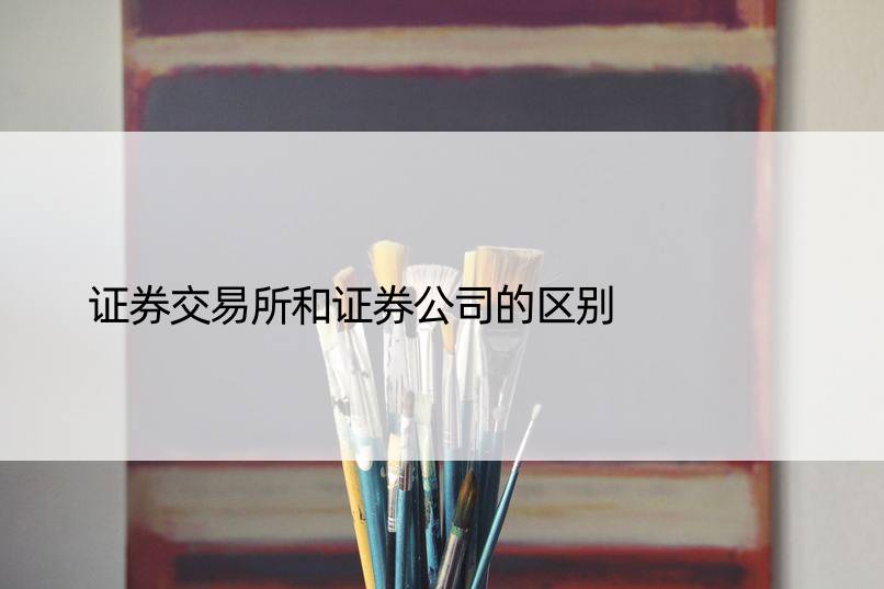 证券交易所和证券公司的区别