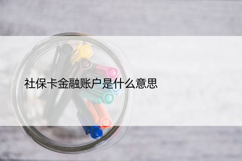 社保卡金融账户是什么意思