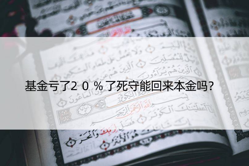 基金亏了20%了死守能回来本金吗？