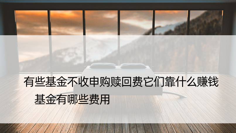 有些基金不收申购赎回费它们靠什么赚钱 基金有哪些费用