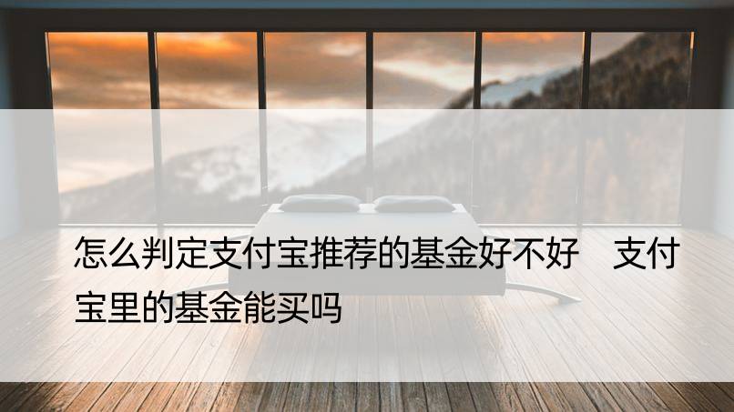 怎么判定支付宝推荐的基金好不好 支付宝里的基金能买吗