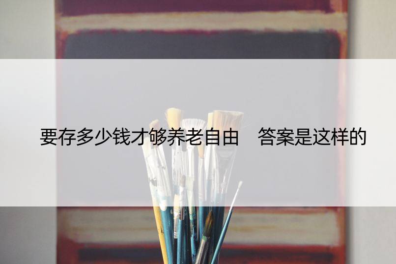 要存多少钱才够养老自由 答案是这样的