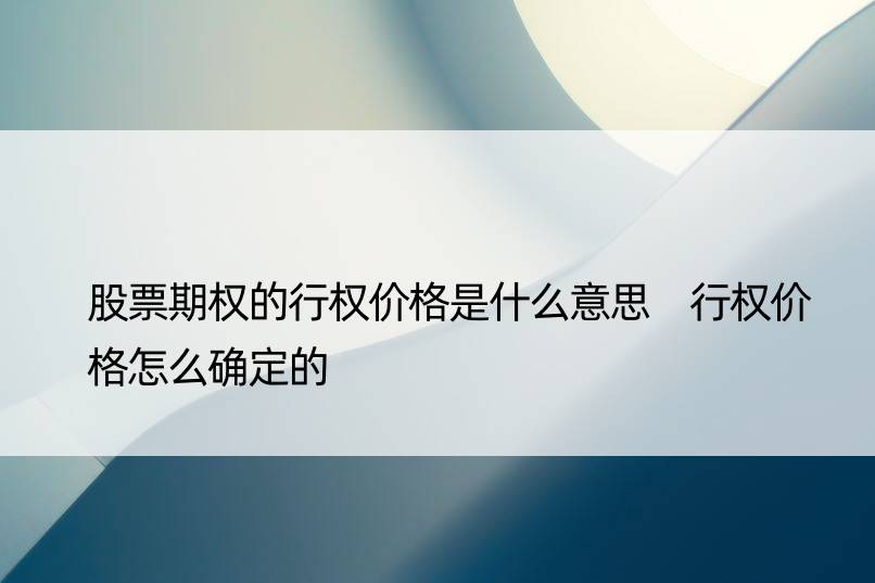 股票期权的行权价格是什么意思 行权价格怎么确定的