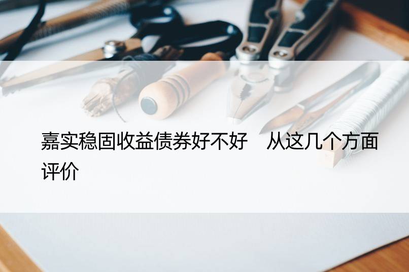 嘉实稳固收益债券好不好 从这几个方面评价