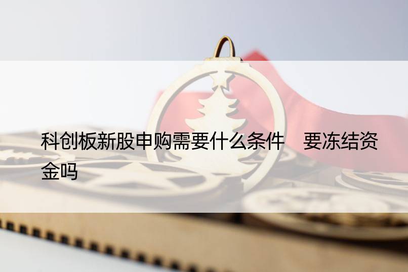 科创板新股申购需要什么条件 要冻结资金吗