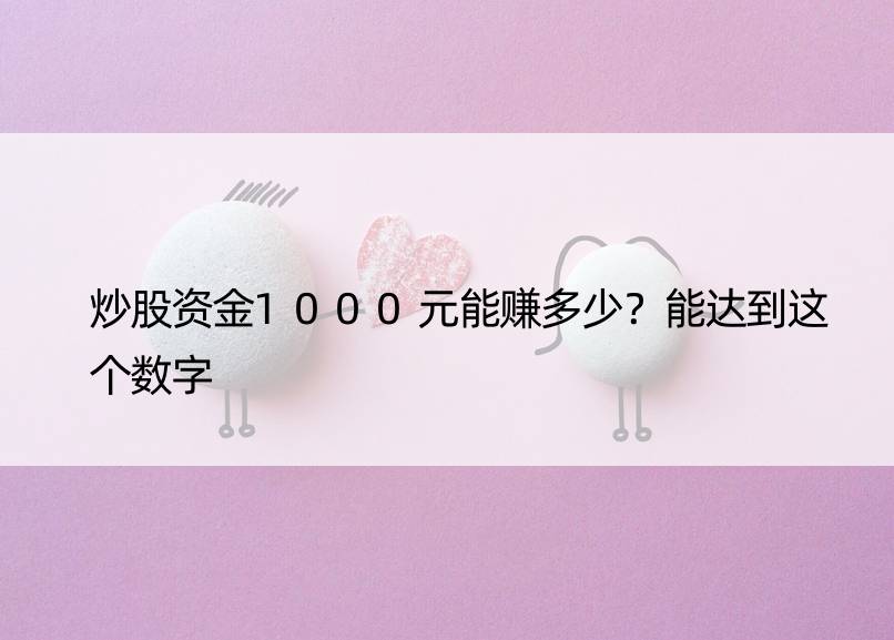 炒股资金1000元能赚多少？能达到这个数字