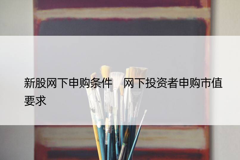 新股网下申购条件 网下投资者申购市值要求