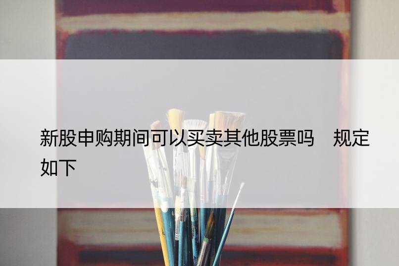 新股申购期间可以买卖其他股票吗 规定如下