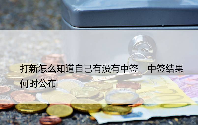 打新怎么知道自己有没有中签 中签结果何时公布