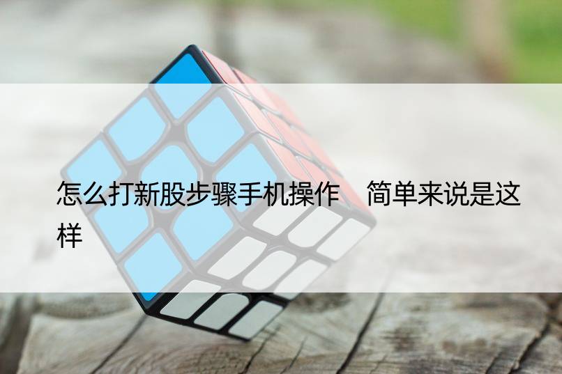 怎么打新股步骤手机操作 简单来说是这样