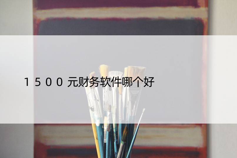 1500元财务软件哪个好