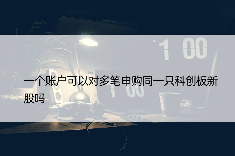 一个账户可以对多笔申购同一只科创板新股吗