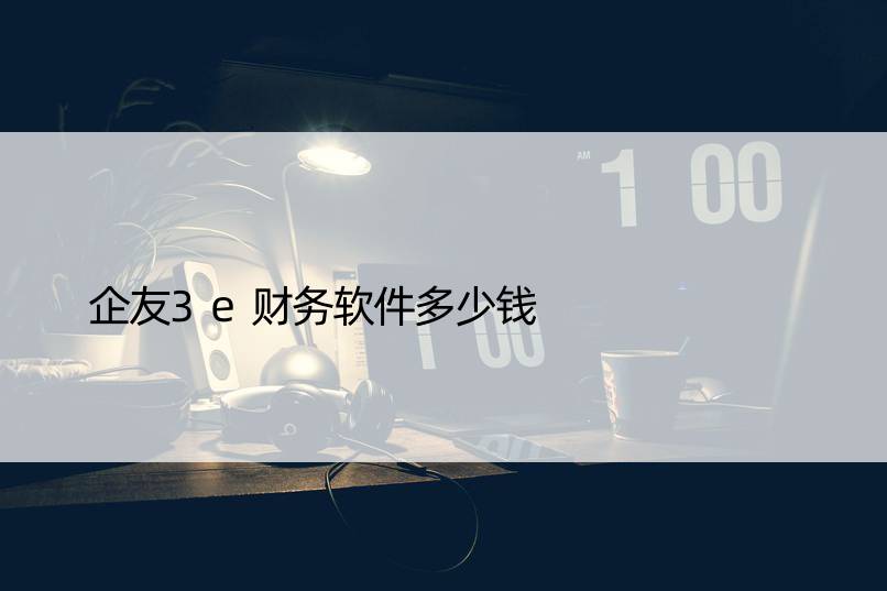 企友3e财务软件多少钱