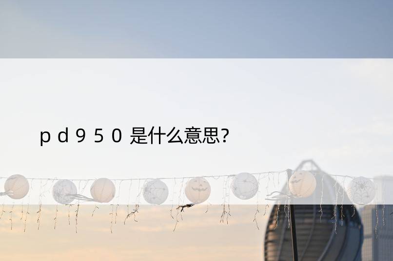 pd950是什么意思？