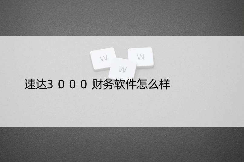 速达3000财务软件怎么样