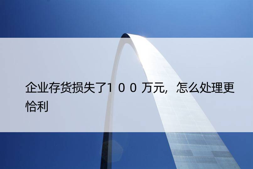 企业存货损失了100万元,怎么处理更恰利