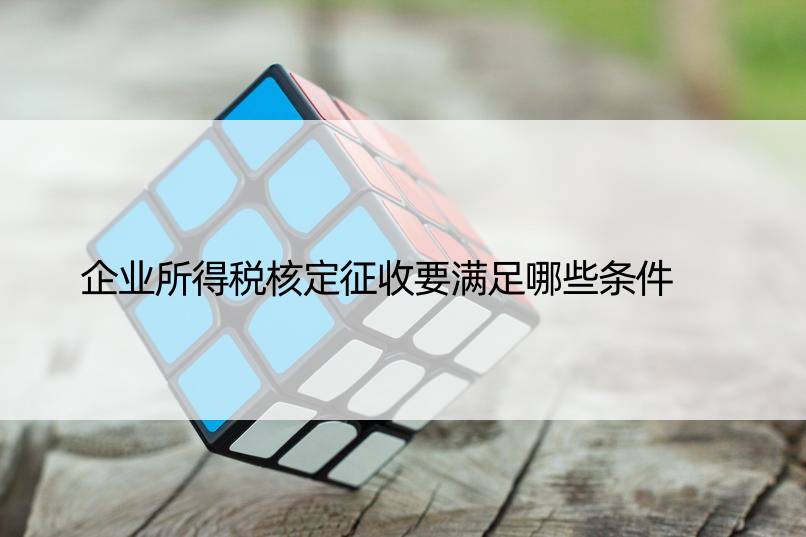 企业所得税核定征收要满足哪些条件