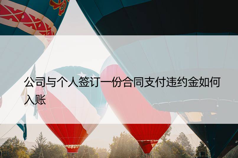 公司与个人签订一份合同支付违约金如何入账