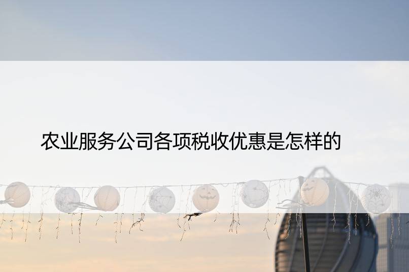 农业服务公司各项税收优惠是怎样的