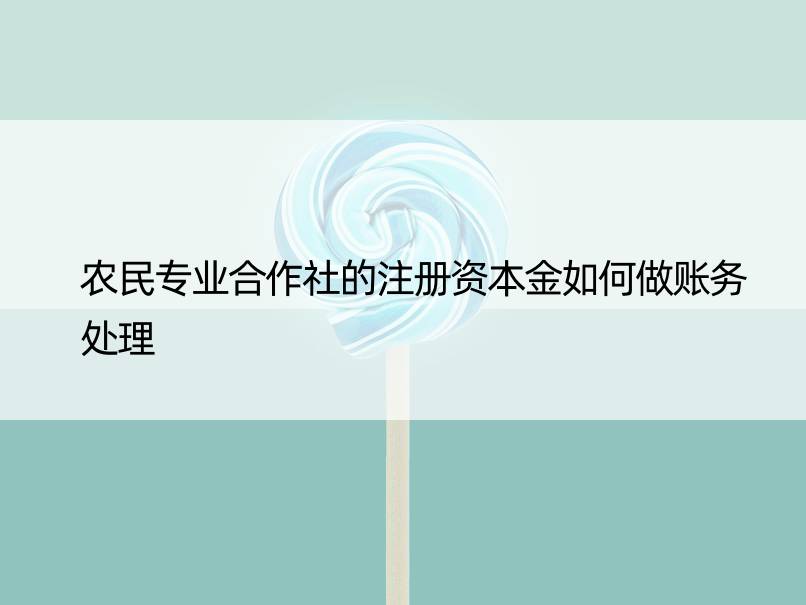 农民专业合作社的注册资本金如何做账务处理