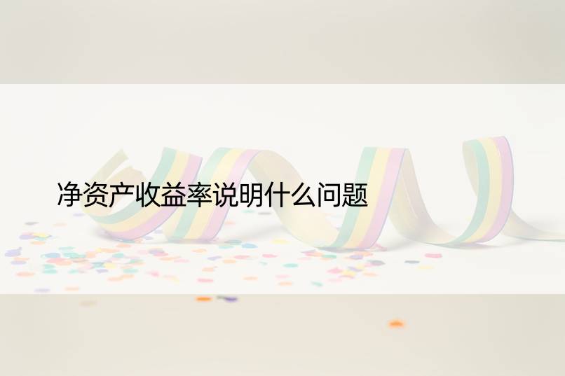 净资产收益率说明什么问题