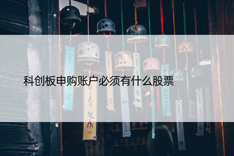 科创板申购账户必须有什么股票