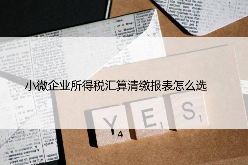 小微企业所得税汇算清缴报表怎么选