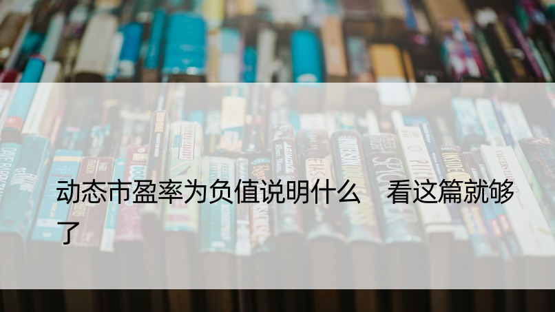 动态市盈率为负值说明什么 看这篇就够了